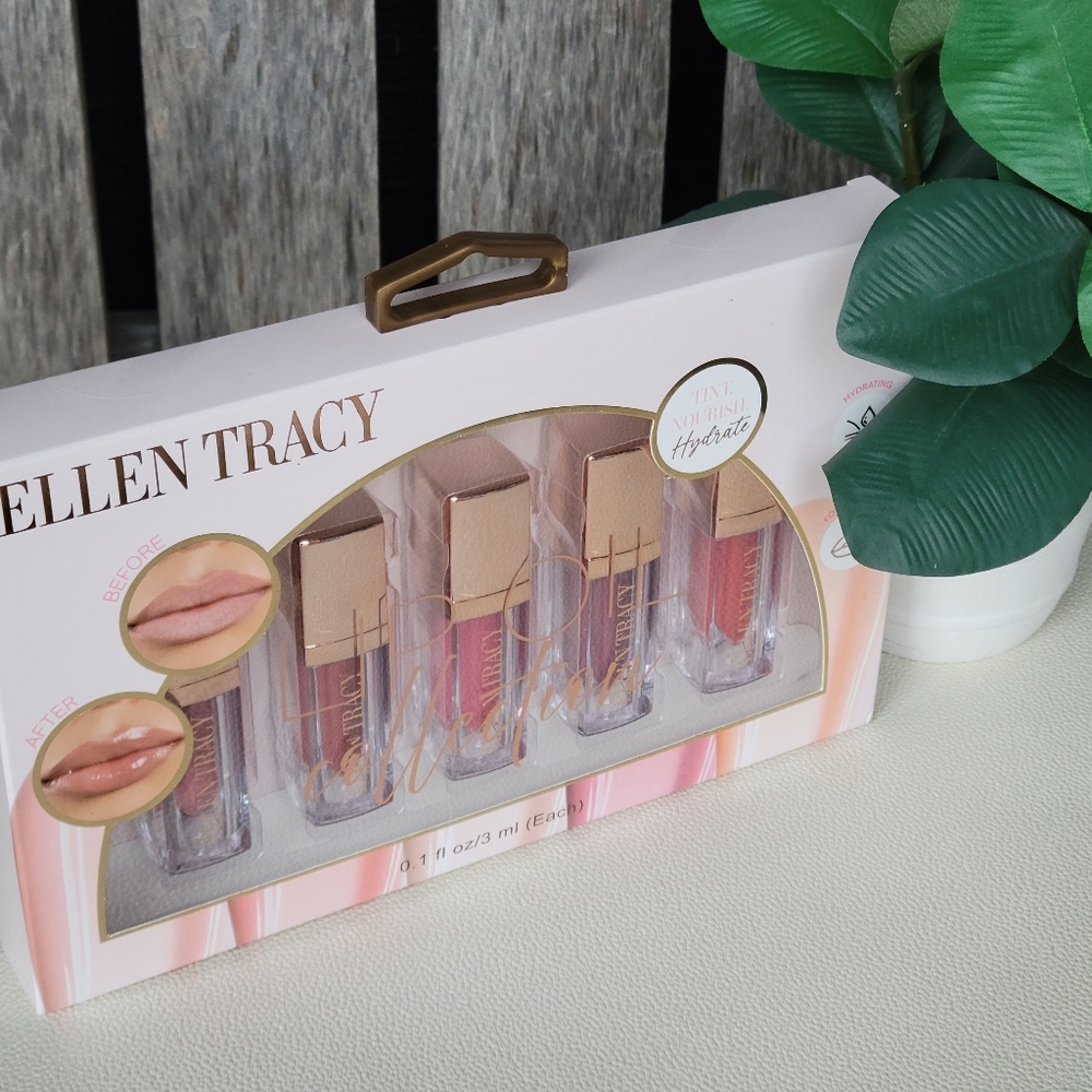 Ellen Tracy Lip Gloss Collection - Vibrant Pink and Red Hues - Picture 3 of 5